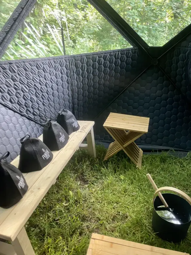 Sauna in summer