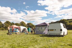 Campers and camper van on site
